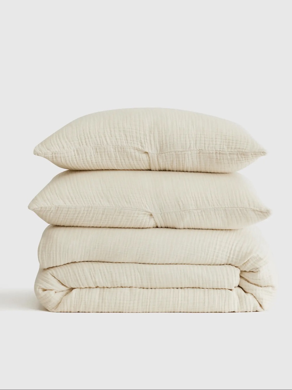 NWT Quince Undyed Organic Cotton Gauze Duvet Cover and Sham Set!